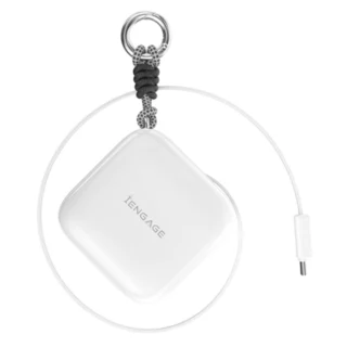 iEngage 10000mAh Powerbank Portable 35W Fast Charging With Retractable Cable (White) — product view 3