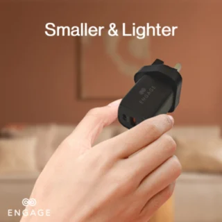 Engage Dual Port Quick Charger Power Charger/Adapter 33W PD Black — product view 3