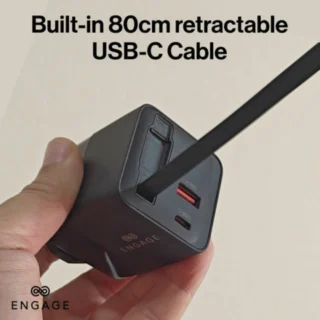 Engage Dual Port C+A 65W GaN Power Adapter with USB-C Cable — product view 3