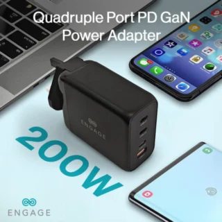 Engage 200W PD GaN Charger/Adapter Black — product view 2