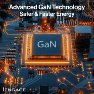 iEngage 65W Dual USB-C Port Mini Universal GaN Power Adapter(Black) — product view 3