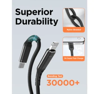 iEngage USB-C To Lightning Cable (1Meter)(Black) — product view 3