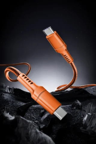 iEngage Fast Charging 240W USB-C To USB-C Cable (Orange) — product view 2