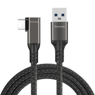 iEngage Braided T-AngLED USB-A To USB-C Cable( USB 3.2) (3M) (Black)