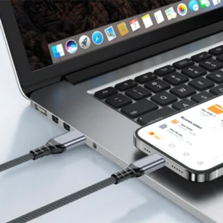 iEngage Braided USB-A To USB-C Cable( USB 3.2) (3M) (Light Gray) — product view 2