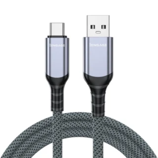 iEngage Braided USB-A To USB -C Cable( USB 3.2) (2M) (Light Gray)