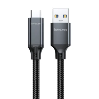 iEngage Braided USB -A To USB -C Cable( USB 3.2) (3M) (Black)