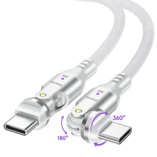 iEngage 240W Rotating Head USB-C Cable(48V/5A) (White) — product view 2