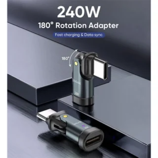 iEngage 240W Rotating Head USB-C Connector (48V/5A) (Black) — product view 2