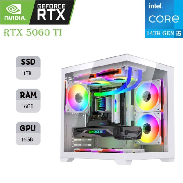 LOVINGCOOL LC-20 GAMING PC | INTEL I5 14TH GEN | RTX 5060 TI 16GB OC | 16GB RAM | 1TB SSD product image
