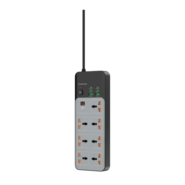 Porodo 3000W Power Strip 7AC / 6USB – Gray product image
