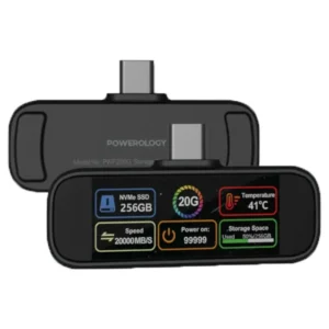 Powerology Vaultx 256Gb Mini Portable SSD Drive - Black product image