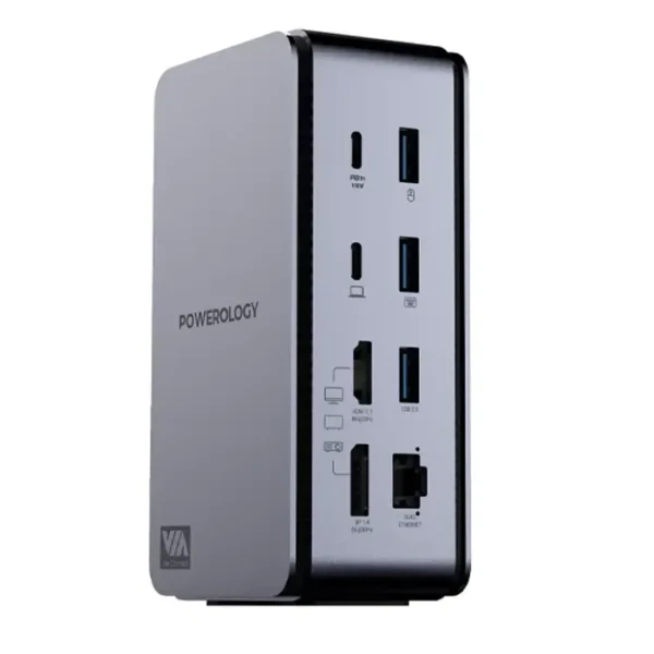 Powerology 15 In 1 Dual Dock Station PD100W - Grey product image