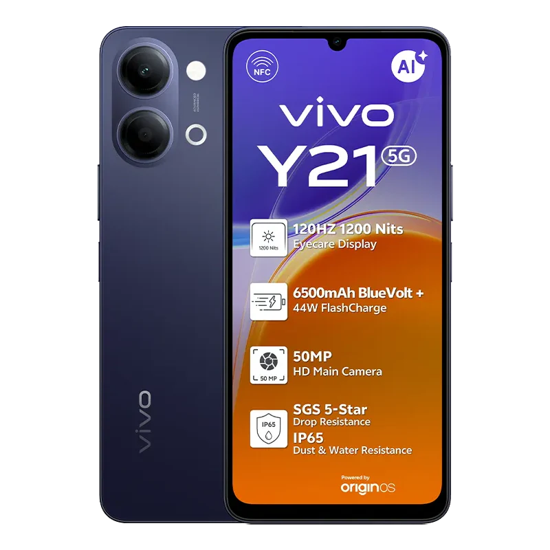 Buy vivo Y21 5G (4GB+4GB RAM | 256GB) - Black Buy vivo Y21 5G (4GB+4GB RAM | 256GB) online in Kuwait | Best Price | Quick Delivery