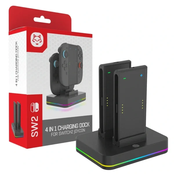 4-in-1 RGB Joy-Con Charging Dock for Nintendo Switch 2 – Black product image