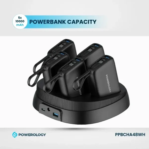 Powerology × 5 10000mAh Power Bank Station - Black product image